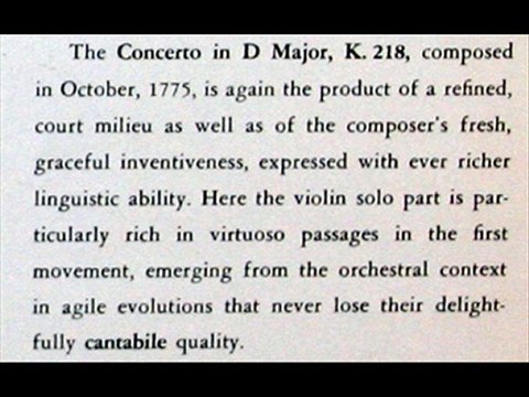 Mozart / Franco Gulli: Violin Concerto No. 4 in D major