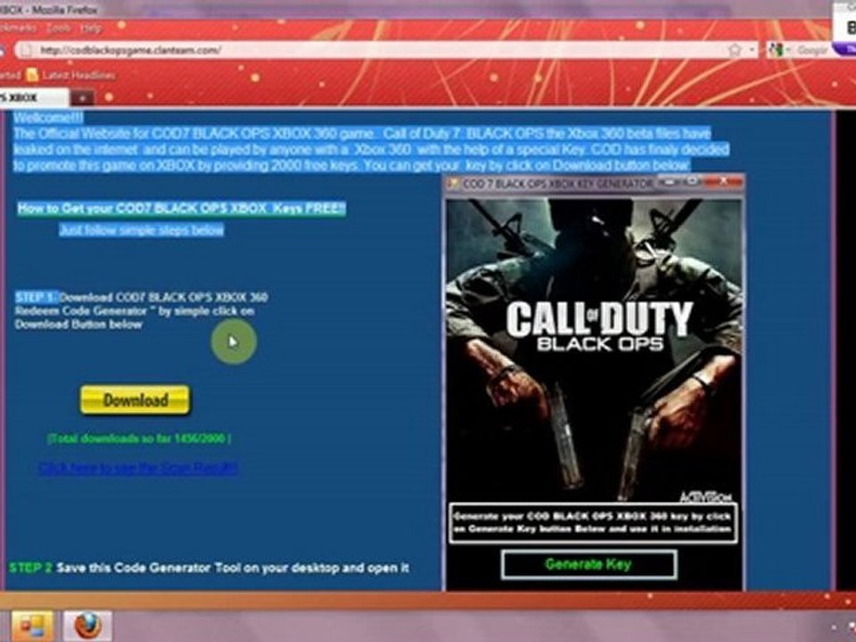 Download COD Blackops xbox 360 codes Free fullworking