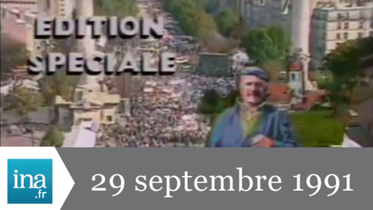 19/20 FR3 du 29 septembre 1991 - 200 000 agriculteurs à Paris - Archive INA