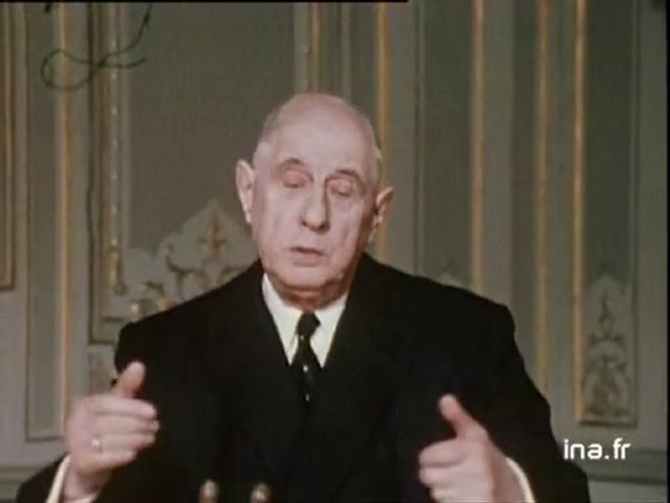 Allocution du GENERAL DE GAULLE 25 avril 1969 - Archive vidéo INA