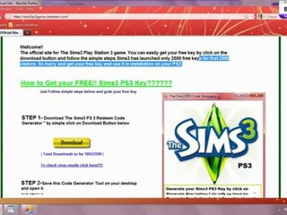 Sims3 PS3 Download Free Keys