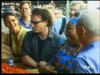 Bono chez Jacques Chirac en faveur des pays pauvres