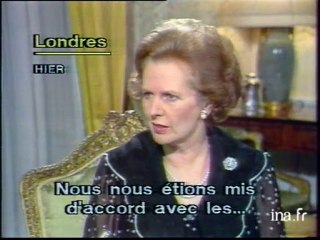 Margaret THATCHER  furieuse envers le parlement européen - Archive vidéo INA