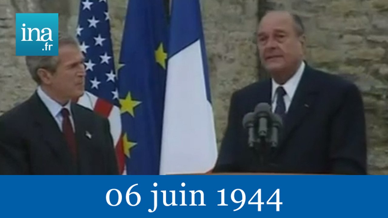 George W Bush et Jacques Chirac "Memorial day" - Archive INA