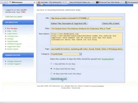 Free Tool - How To Build BackLinks and Social BookMarks for