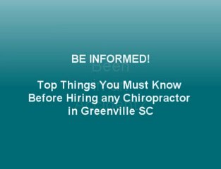 Chiropractors in greenville sc