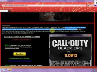 COD Blackops PS3 keys