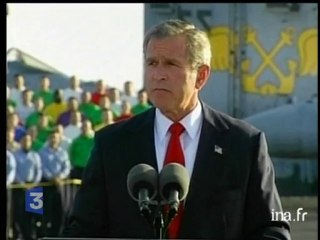 [Bush : fin des opérations en Irak et réactions population]