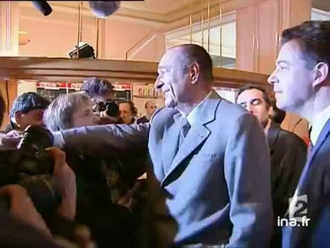 Jacques Chirac à son QG de campagne