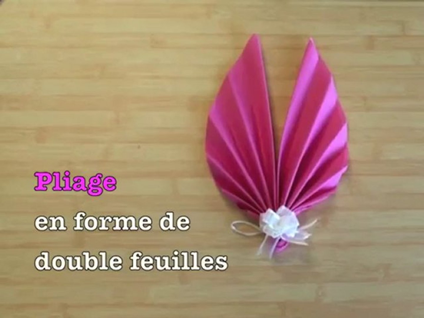 Pliage de serviette feuille de palmier - Vidéo Dailymotion