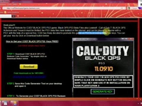 blackops beta keys PS3 free