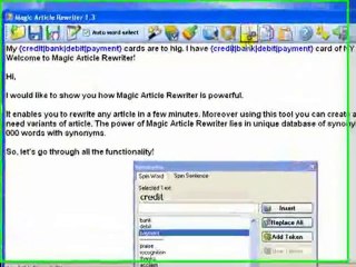 Magic Article Rewriter And Magic Article Submitter
