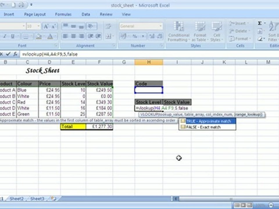 Excel Vlookup Function tutorial
