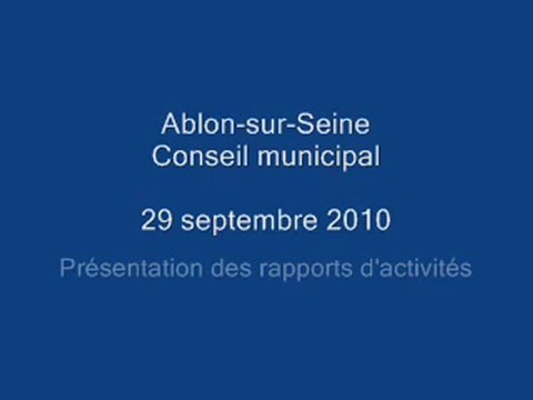 CM 29 sept. 2010 Rapports d'activités