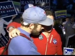 Tea Party supporters and protestors scuffle