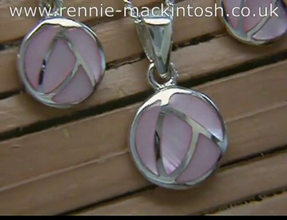 Charles Rennie Mackintosh silver necklace and earrings match