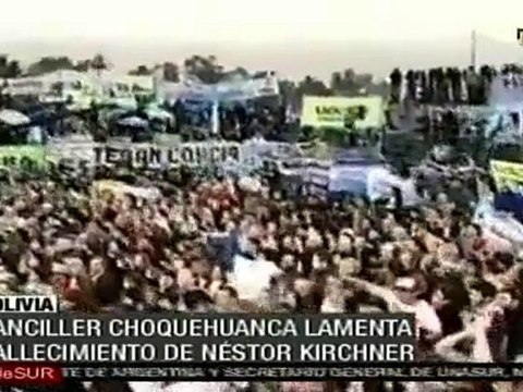 Canciller Choquehuanca lamenta muerte del ex presidente Kirchner