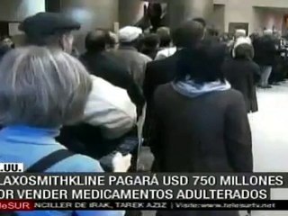 下载视频: Glaxosmithkline pagará USD 750 millones por vender medicamentos adulterados