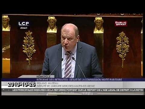 Retraites - Roland MUZEAU Motion de rejet préalable (GDR)