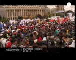 Thousands protest over Romania austerity cuts - no comment