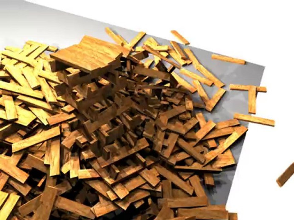 Simulation_Chute de Kapla(Camera Animé) Blender 3D