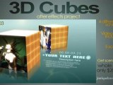 Free 3D Cubes After Effects project template promo