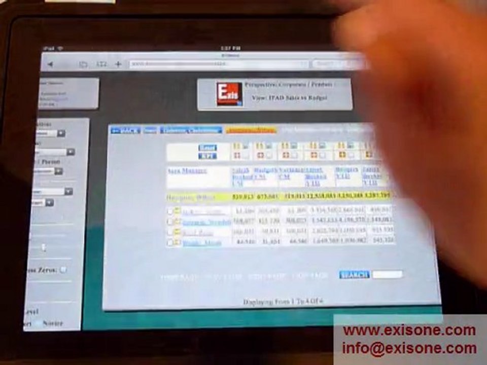 iPad business intelligence ExisOne demo