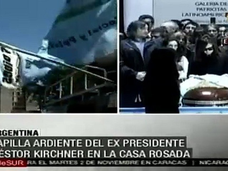 La Presidenta de Argentina, Cristina Fernández, recibe condolencias del amigos y pueblo