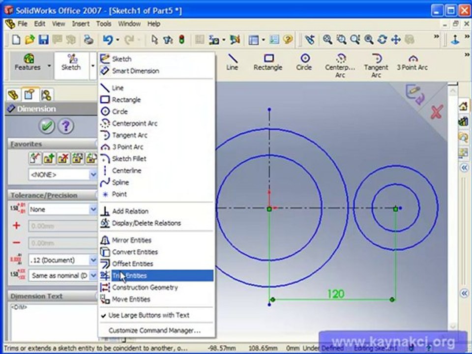 Solidworks ile 2 boyutlu çizim -1