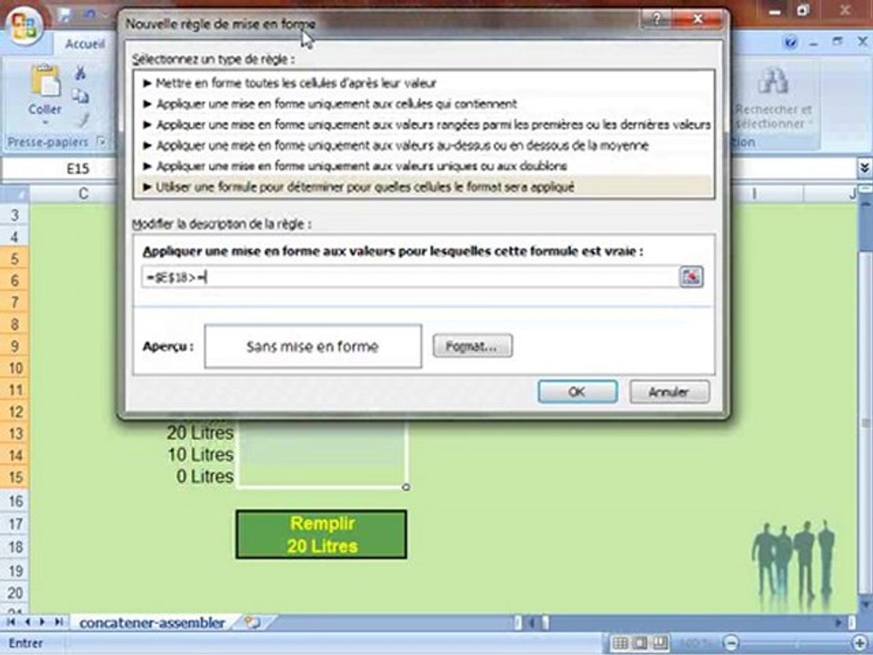 formules et format conditionnel - Excel 2007
