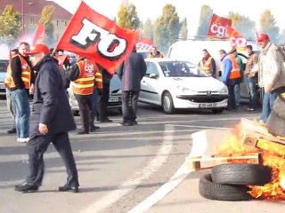 Manif' : le rond-point de Caudry bloqué
