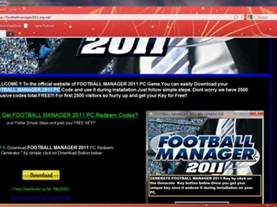 FOOTBALL MANAGER 2011 NOVEMBER KEYS EDITION 100% WORKING
