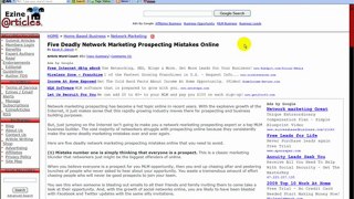 5 Deadly Network Marketing Prospecting Mistakes...Article