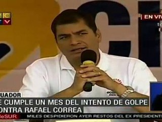 A un mes del intento de golpe, Presidente Correa destaca cor