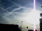 Heavy spraying over Paris-France Chemtrails October 2010