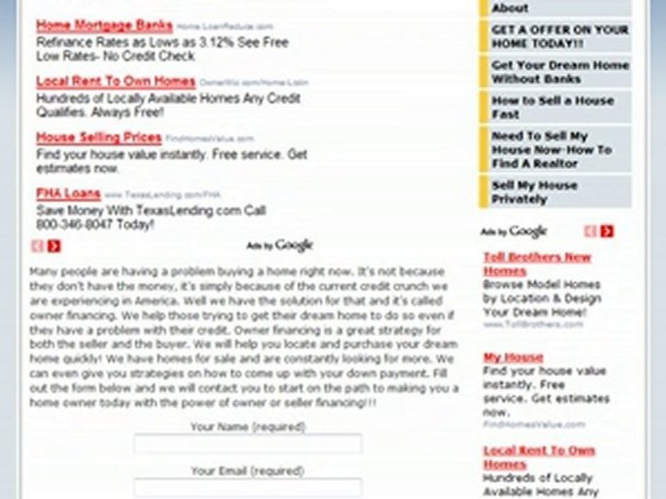 How To Buy A House With No Banks-Owner Financing