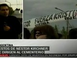 Una multitud recibió de los restos de Kirchner en Río Gallegos