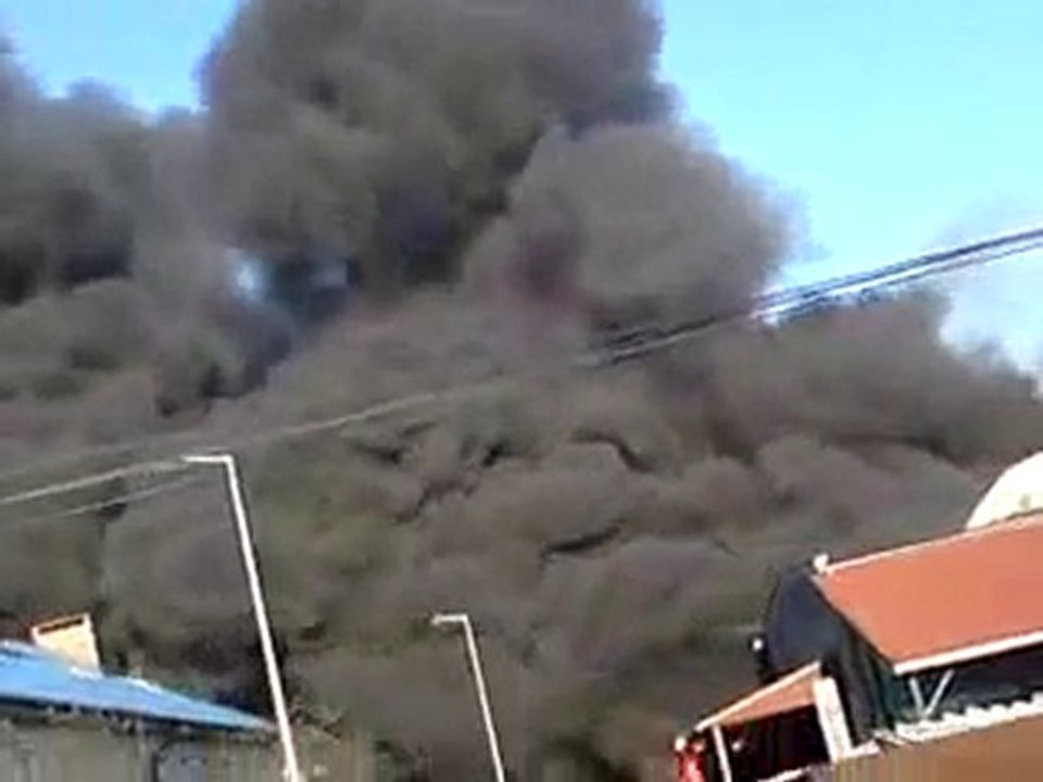 Pożar huty szkła w Mielcu