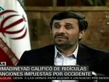 Ahmadineyad califica de ridículas sanciones impuestas por occidente