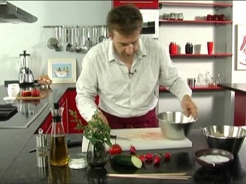 Brochettes de rognons de porc tandoori et raïta