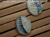 Sterling Silver Celtic Earrings DSF317 Enamel set