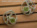 Silver Celtic Earrings DWO430 Peridot