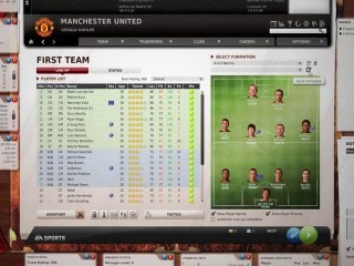 FIFA Manager 11 line-up & tactics