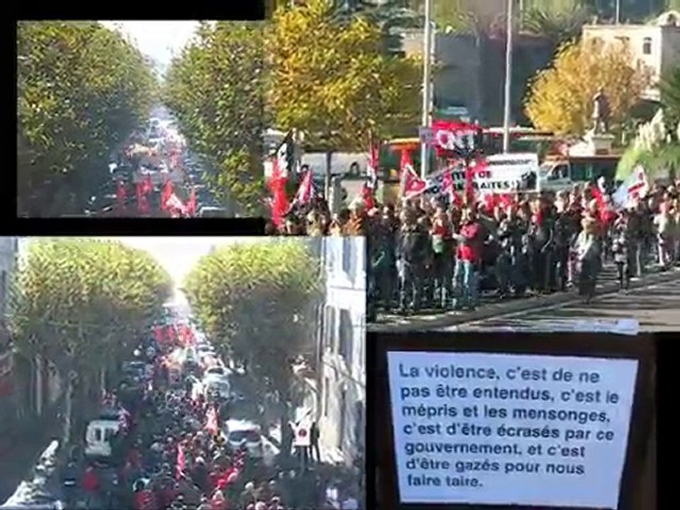 Manif Alès contre la réforme des retraites du 28 oct 2010
