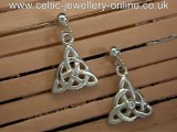 Silver Celtic Earrings DWK313 Diamond set