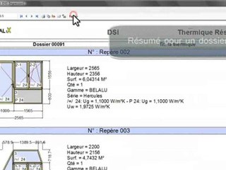 Calcul coefficient thermique menuiserie dans Chacal