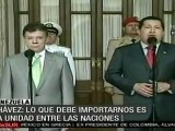 Recibe presidente Chávez a su par colombiano, Juan Manuel S