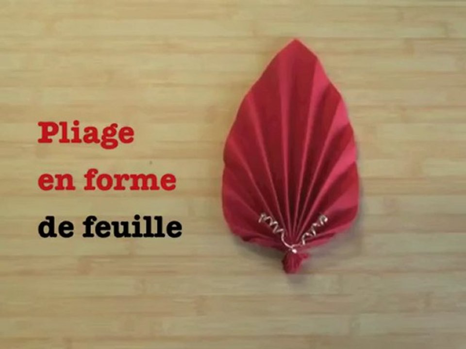 Pliage de serviette en feuille / en fleur - Vidéo Dailymotion