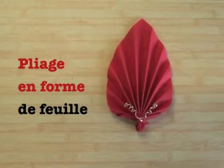Pliage de serviette en feuille / en fleur
