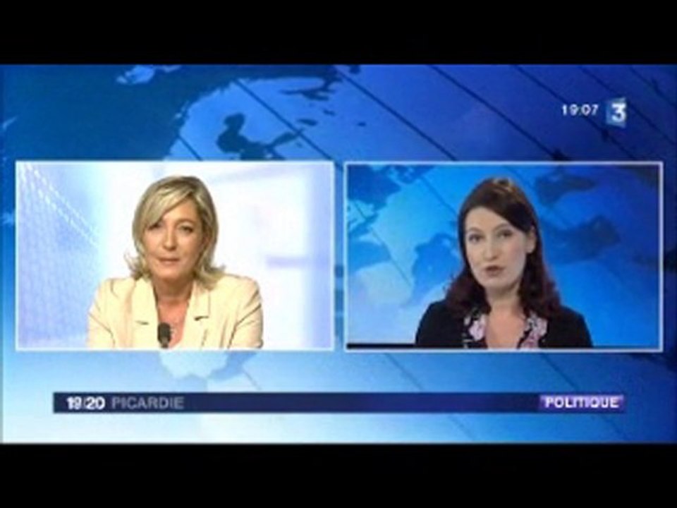19/20 de France 3 Picardie avec Marine LE PEN